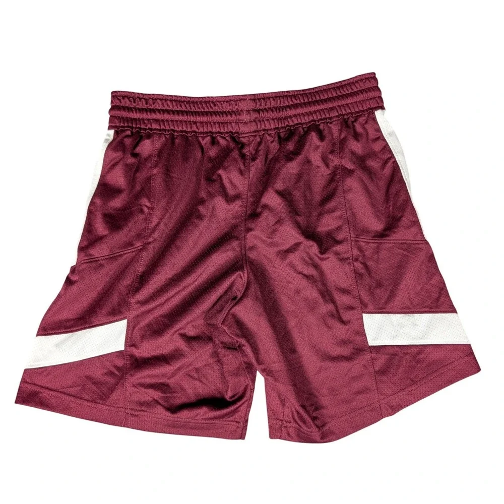 Nike Dri-FIT Mens Basketball Shorts Maroon‎ Burgundy White Team Engineered S